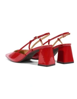 Siren Yasmine Slingback Heels - Red Patent Leather