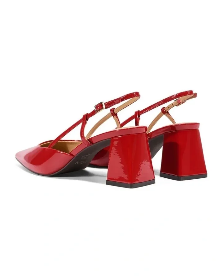 Siren Yasmine Slingback Heels - Red Patent Leather