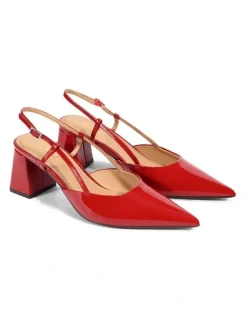 Siren Yasmine Slingback Heels - Red Patent Leather