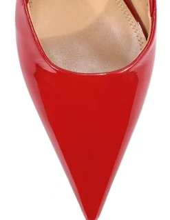 Siren Yasmine Slingback Heels - Red Patent Leather