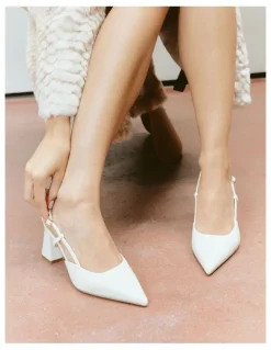 SIREN Yasmine Slingback Heels in Chalk