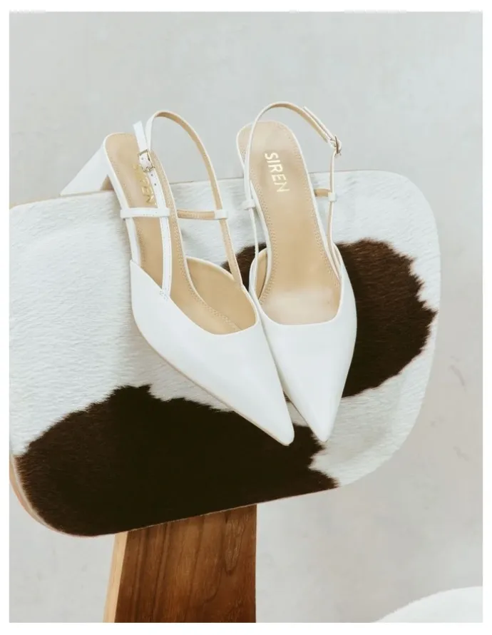 SIREN Yasmine Slingback Heels in Chalk