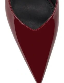 SIREN Yory Slingback Kitten Heels in Wine Patent