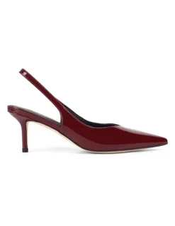 SIREN Yory Slingback Kitten Heels in Wine Patent