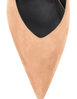 Siren Yory Slingback Kitten Heels - Camel Tan Suede