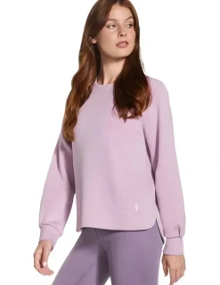 Skechers Cozy Luxe Crewneck Top in Purple