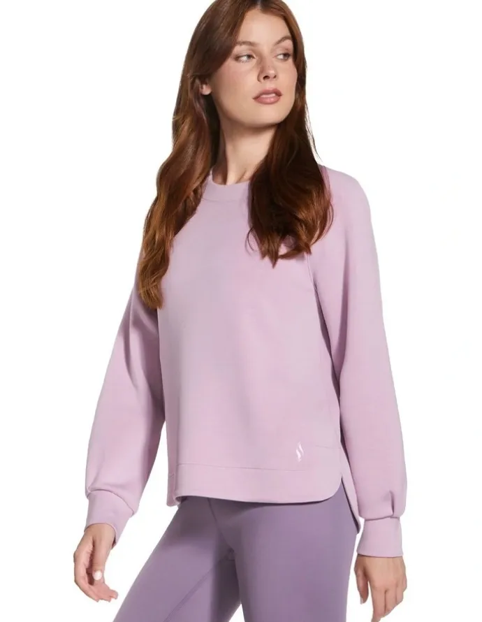 Skechers Cozy Luxe Crewneck Top in Purple