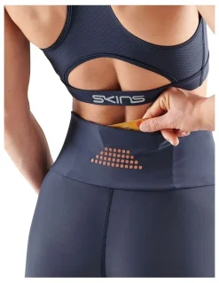 SKINS Series-5 Activewear Long Tights Skyscraper in Navy Blue