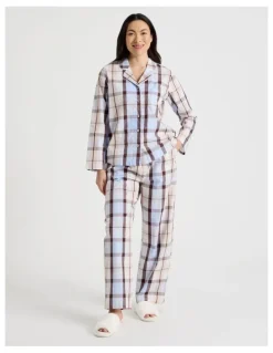 Soho Core Cotton Long Sleeve Long Pant Pyjama Set in Cabin Check Print