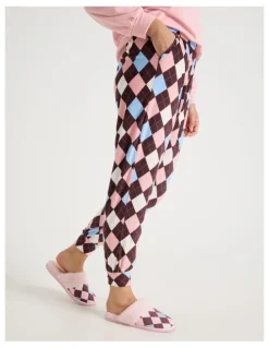 Soho Cosy Fleece Pyjama Set in Bunny Argyle Print