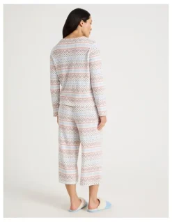 Soho Crew Neck Long Sleeve Pyjama Set in Winter Farisle Print