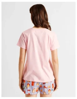 Soho Essentials Short Sleeve Short PJ Set in Summer Cocktails Print