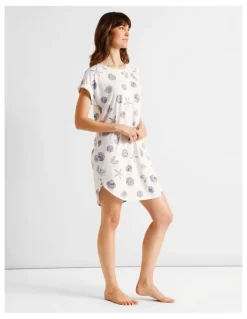 Soho Everyday PVE Short Sleeve Nightie in Seashells Print