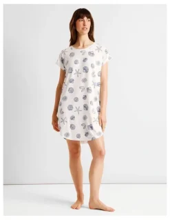 Soho Everyday PVE Short Sleeve Nightie in Seashells Print