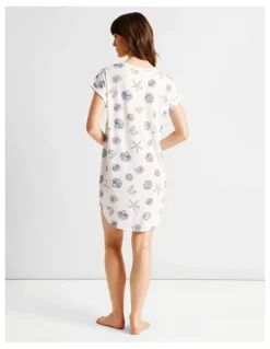 Soho Everyday PVE Short Sleeve Nightie in Seashells Print