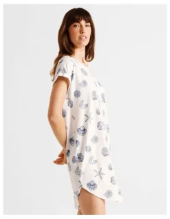 Soho Everyday PVE Short Sleeve Nightie in Seashells Print