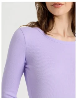 Soho Flannel Long Sleeve Knit / Flannelette Pant PJ Set in Lilac Stripe Print
