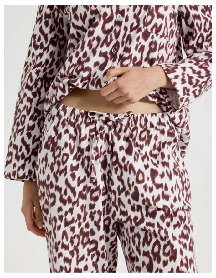 Soho Flannelette Pyjama Set in Leopard Print
