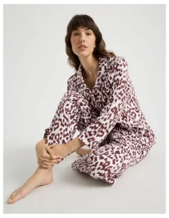 Soho Flannelette Pyjama Set in Leopard Print