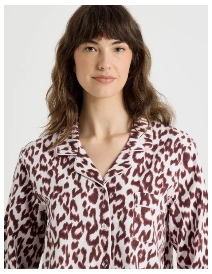 Soho Flannelette Pyjama Set in Leopard Print