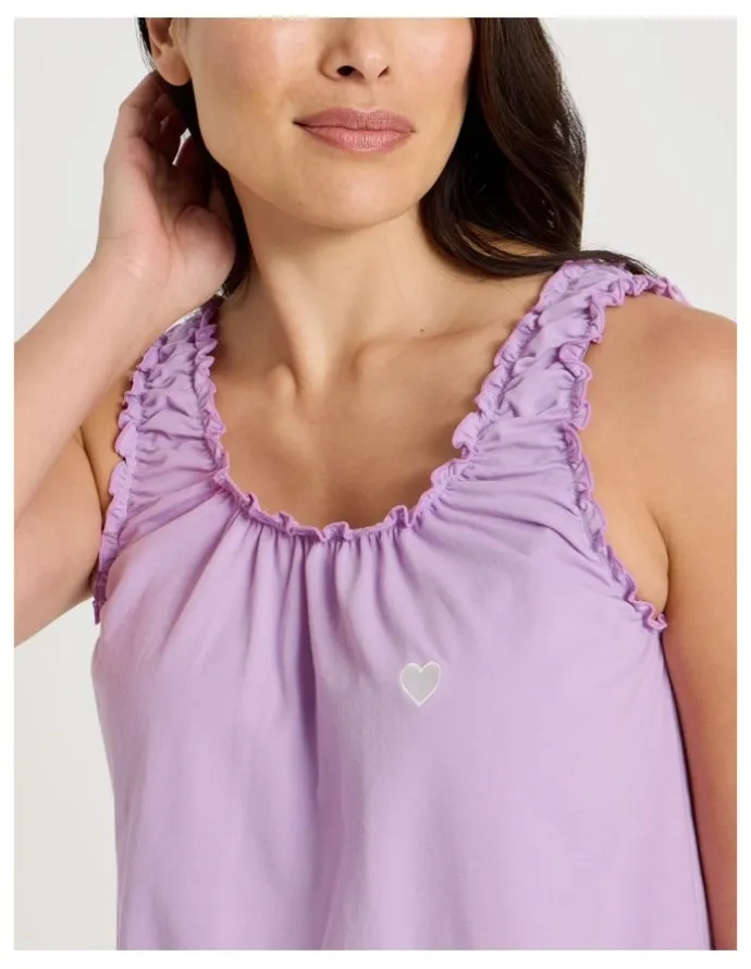 Soho Fluted Edge Short Sleeve Pyjama Set in Lilac