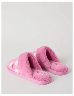 Soho Harbin Slipper in Pink Cherry/ Bow Print