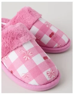Soho Harbin Slipper in Pink Cherry/ Bow Print