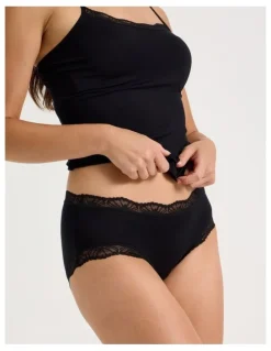 Soho Lace Modal Boyleg in Black