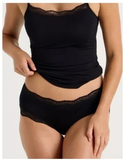 Soho Lace Modal Boyleg in Black