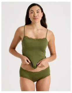 Soho Lace Modal Boyleg in Khaki