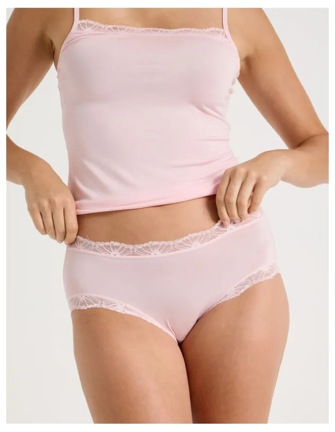 Soho Lace Modal Boyleg in Light Pink