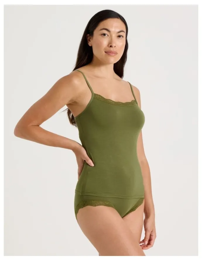 Soho Lace Modal Camisole in Khaki