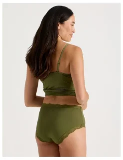Soho Lace Modal Full Brief in Khaki