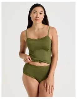 Soho Lace Modal Full Brief in Khaki