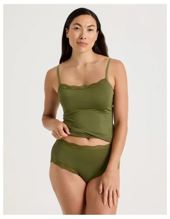 Soho Lace Modal Full Brief in Khaki