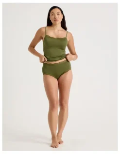 Soho Lace Modal Full Brief in Khaki