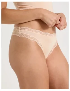 Soho Lace Modal G-string in Beige