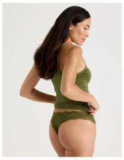 Soho Lace Modal G-string in Khaki