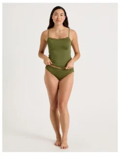 Soho Lace Modal G-string in Khaki
