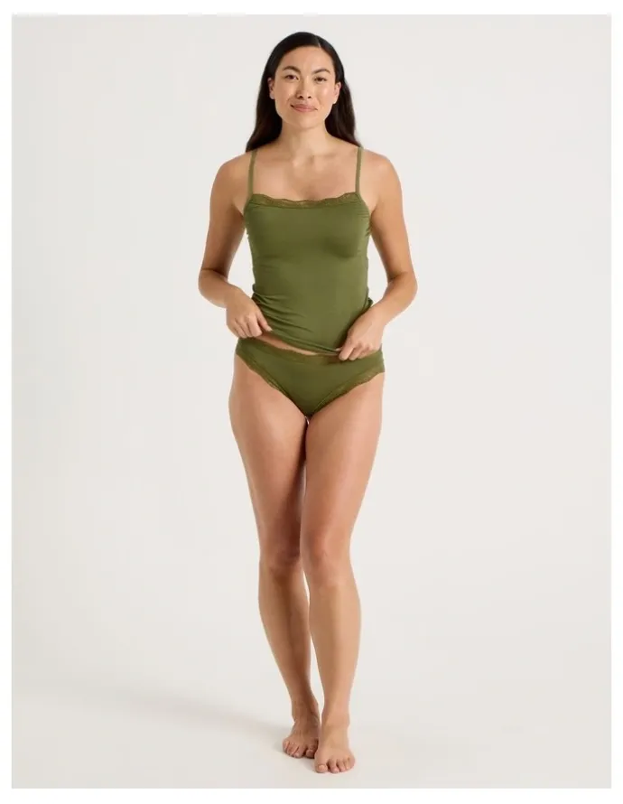 Soho Lace Modal G-string in Khaki