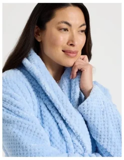 Soho Long Fleece Robes in Light Blue
