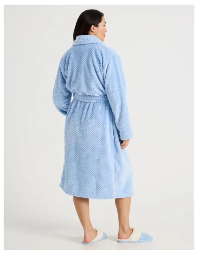 Soho Long Fleece Robes in Light Blue