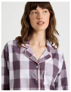 Soho Long Sleeve Long Pant PJ Set in Raisin Gingham Print