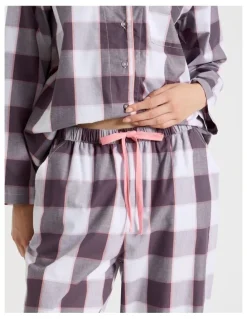 Soho Long Sleeve Long Pant PJ Set in Raisin Gingham Print