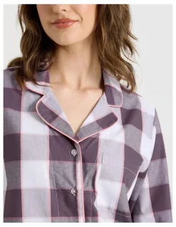 Soho Long Sleeve Long Pant PJ Set in Raisin Gingham Print