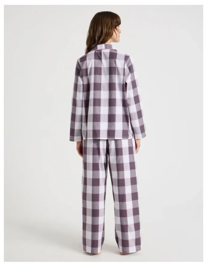 Soho Long Sleeve Long Pant PJ Set in Raisin Gingham Print