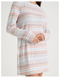 Soho Long Sleeve Nightie in Winter Farisle Print