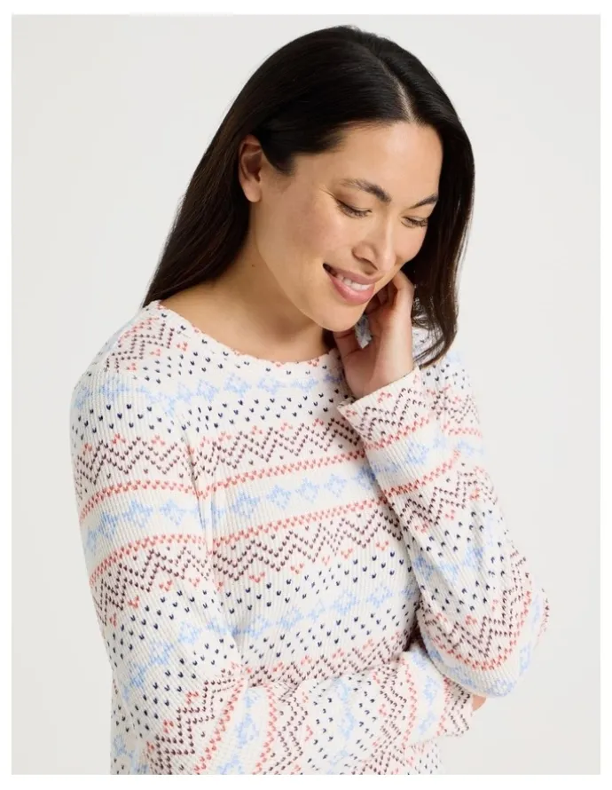 Soho Long Sleeve Nightie in Winter Farisle Print
