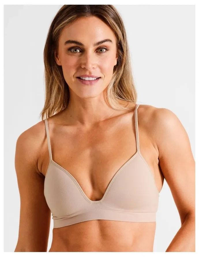 Soho Seamless Padded Bralette in Beige
