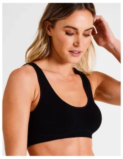 Soho Seamless Scoop Crop Bralette in Black
